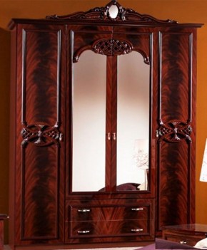 Шкаф 4-х дверный с зеркалами (03.144) Ольга (могано) в Режи - rezh.ok-mebel.com | фото
