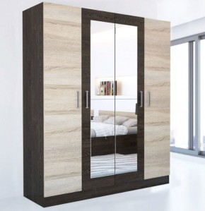 Шкаф 4-х створчатый Леси + Зеркало в Режи - rezh.ok-mebel.com | фото