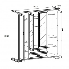 Шкаф 4D2S Z , MONAKO, цвет Сосна винтаж в Режи - rezh.ok-mebel.com | фото