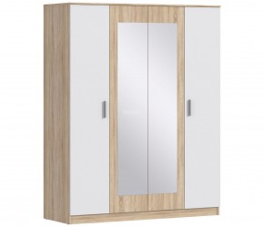 Шкаф 4х дверный с зеркалами Уют СБ-2750/1 (Дуб Сонома/Белый) в Режи - rezh.ok-mebel.com | фото