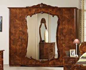 Шкаф 5-и дверный с зеркалами (20.145) Тициана (орех) в Режи - rezh.ok-mebel.com | фото