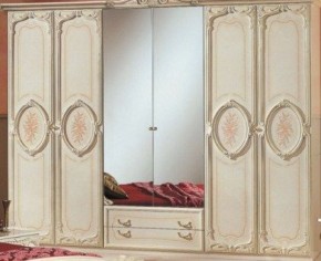 Шкаф 6-и дверный с зеркалами (01.146) Роза (беж) в Режи - rezh.ok-mebel.com | фото 1