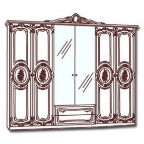 Шкаф 6-и дверный с зеркалами (01.146) Роза (беж) в Режи - rezh.ok-mebel.com | фото 3