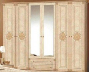 Шкаф 6-и дверный с зеркалами (02.146) Рома (беж) в Режи - rezh.ok-mebel.com | фото 1