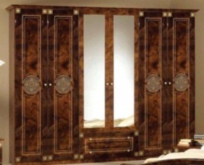 Шкаф 6-и дверный с зеркалами (02.146) Рома (орех) в Режи - rezh.ok-mebel.com | фото 1