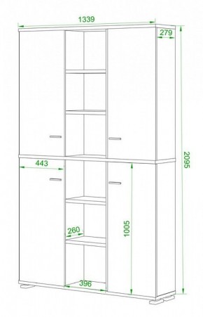 Шкаф книжный Домино нельсон ПУ-40-5 в Режи - rezh.ok-mebel.com | фото 2
