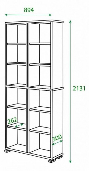 Шкаф книжный Домино ПУ-30-3 в Режи - rezh.ok-mebel.com | фото 2