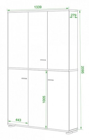 Шкаф книжный Домино ПУ-40-4 в Режи - rezh.ok-mebel.com | фото 2