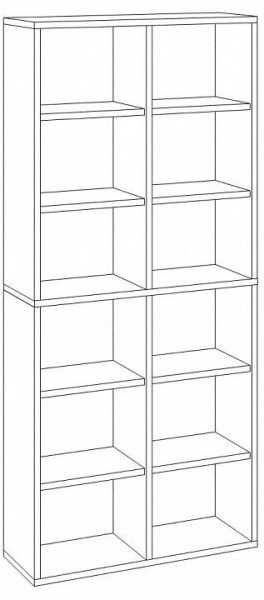Шкаф книжный Домино СУ(ш2в2)+4ФГ в Режи - rezh.ok-mebel.com | фото 2