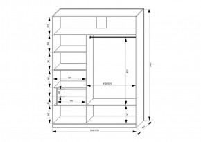 Шкаф-купе 1700 серии NEW CLASSIC K2+K2+B2+PL2(2 ящика+1 штанга+1 полка) профиль «Капучино» в Режи - rezh.ok-mebel.com | фото 3