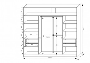 Шкаф-купе 2450 серии NEW CLASSIC K1+K1+K1+B22+PL4 (по 2 ящика лев/прав+F обр.штанга) профиль «Капучино» в Режи - rezh.ok-mebel.com | фото 3