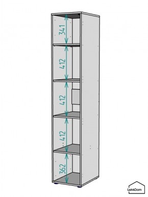 Шкаф Linnea MHR-1-2 2050х400х510 (ДВ-М 11.1.25) в Режи - rezh.ok-mebel.com | фото 3
