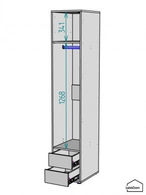 Шкаф Linnea MHR-1-3 2050х400х510 (ДВ-М 11.1.25) в Режи - rezh.ok-mebel.com | фото 3