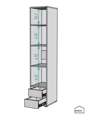 Шкаф Linnea MHR-1-4 2050х400х510 (Графит-М 11.1.25) в Режи - rezh.ok-mebel.com | фото 3