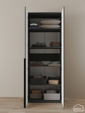 Шкаф Linnea MHR-2-2 2050х800х510 (Графит-М 11.1.25) в Режи - rezh.ok-mebel.com | фото 4