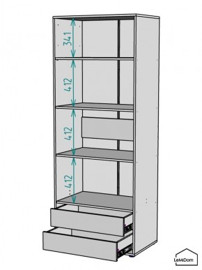 Шкаф Linnea MHR-2-4 2050х800х510 (ДВ-М 11.1.25) в Режи - rezh.ok-mebel.com | фото 3