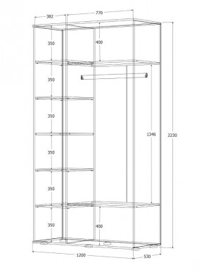 Шкаф Норден 1200 (Дуб Крафт белый) в Режи - rezh.ok-mebel.com | фото 3