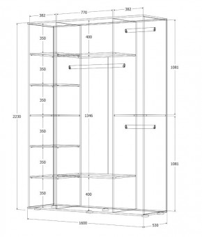 Шкаф Норден 1600 (Дуб Крафт золотой) в Режи - rezh.ok-mebel.com | фото 3