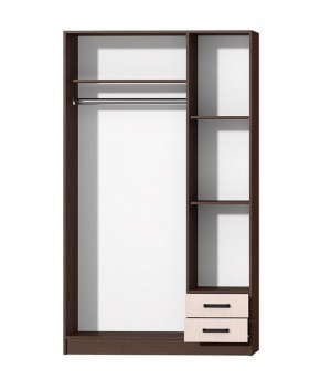 Шкаф распашной Эконом + Зеркало (Венге/Дуб Белфорд) в Режи - rezh.ok-mebel.com | фото 2