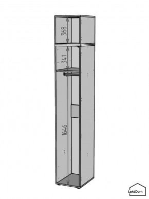 Шкаф с антресолью Linnea MHR-1A-1 2450х400х510 (ДВ-М 11.1.25) в Режи - rezh.ok-mebel.com | фото 3