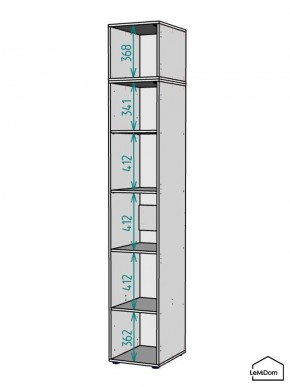 Шкаф с антресолью Linnea MHR-1A-2 2450х400х510 (ДВ-М 11.1.25) в Режи - rezh.ok-mebel.com | фото 3