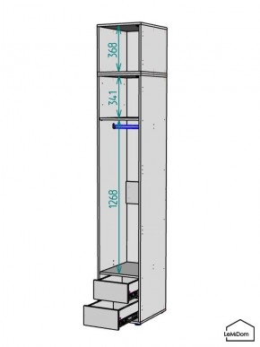 Шкаф с антресолью Linnea MHR-1A-3 2450х400х510 (ДВ-М 11.1.25) в Режи - rezh.ok-mebel.com | фото 3