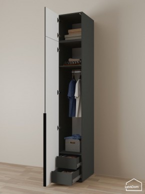 Шкаф с антресолью Linnea MHR-1A-3 2450х400х510 (Графит-М 11.1.25) в Режи - rezh.ok-mebel.com | фото 5