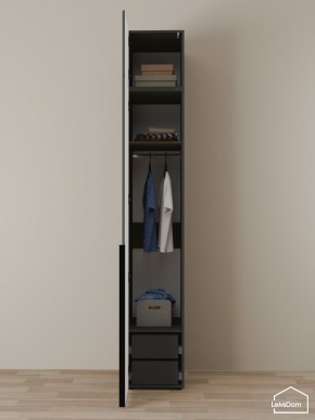Шкаф с антресолью Linnea MHR-1A-3 2450х400х510 (Графит-М 11.1.25) в Режи - rezh.ok-mebel.com | фото 6