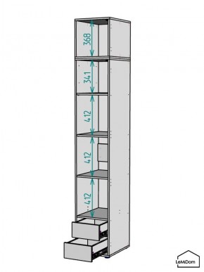 Шкаф с антресолью Linnea MHR-1A-4 2450х400х510 (ДВ-М 11.1.25) в Режи - rezh.ok-mebel.com | фото 3