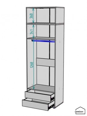 Шкаф с антресолью Linnea MHR-2A-3 2450х800х510 (ДВ-М 11.1.25) в Режи - rezh.ok-mebel.com | фото 3