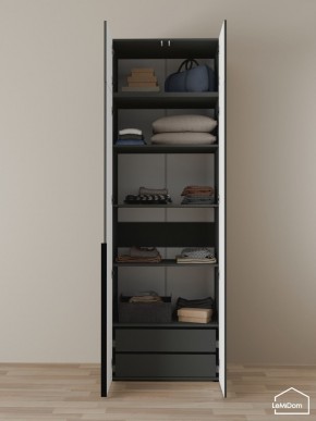 Шкаф с антресолью Linnea MHR-2A-3 2450х800х510 (Графит-М 11.1.25) в Режи - rezh.ok-mebel.com | фото 5