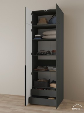 Шкаф с антресолью Linnea MHR-2A-3 2450х800х510 (Графит-М 11.1.25) в Режи - rezh.ok-mebel.com | фото 6