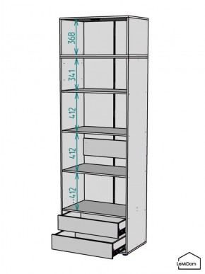 Шкаф с антресолью Linnea MHR-2A-4 2450х800х510 (ДВ-М 11.1.25) в Режи - rezh.ok-mebel.com | фото 3