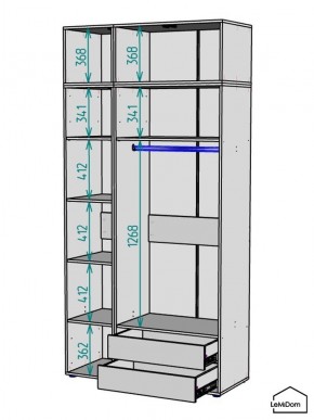 Шкаф с антресолью Linnea MHR-3POA-2 2450х1200х510 (Белый-М 11.1.2) в Режи - rezh.ok-mebel.com | фото 3