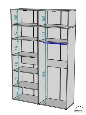 Шкаф с антресолью Linnea MHR-4A-1 2450х1600х510 (ДВ-М 11.1.25) в Режи - rezh.ok-mebel.com | фото 3