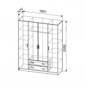 Шкаф ШК 1 (Ясень Анкор светлый) в Режи - rezh.ok-mebel.com | фото 2