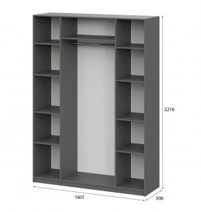 Шкаф ШК-5 (1600) Графит серый в Режи - rezh.ok-mebel.com | фото 5