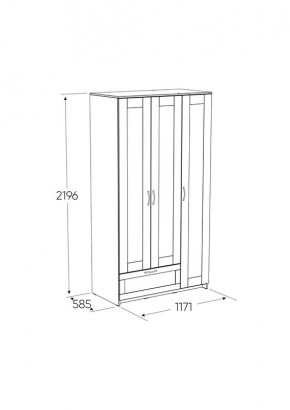 Шкаф СИРИУС трехдверный с одним выдвижным ящиком, цвет Белый в Режи - rezh.ok-mebel.com | фото 2