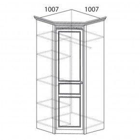 Шкаф угловой №183 "Лючия" Фасад зеркало (Угол 1007*1007) Дуб оксфорд серый в Режи - rezh.ok-mebel.com | фото 2
