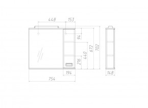 Шкаф-зеркало Cube 75 Эл. Правый Домино (DC5009HZ) в Режи - rezh.ok-mebel.com | фото 3