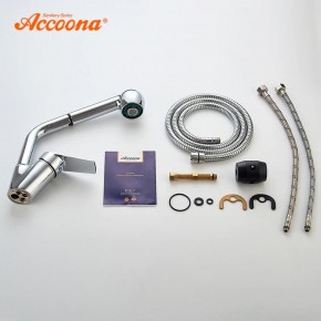 Смеситель для кухни Accoona A5410 с вытягивающейся лейкой в Режи - rezh.ok-mebel.com | фото 3