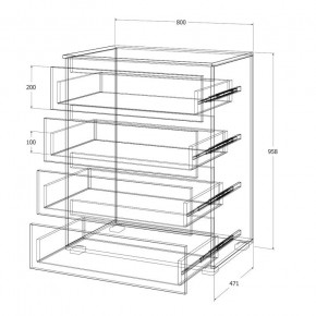 Спальный гарнитур Лиана (Дуб Крафт Белый/Графит) в Режи - rezh.ok-mebel.com | фото 8