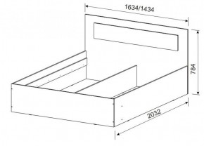 Спальный гарнитур МСП-1 (Дуб золотой/Камень темный) 1400 в Режи - rezh.ok-mebel.com | фото 3