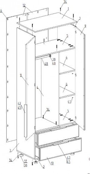 Спальный гарнитур "Лео" (модульный) в Режи - rezh.ok-mebel.com | фото 12