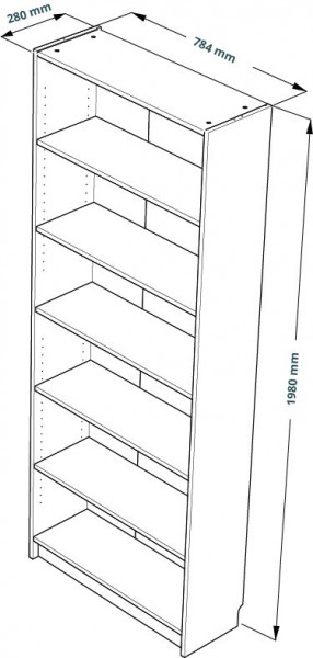 Стеллаж Варма 80, высокий с шестью полками, цвет белый в Режи - rezh.ok-mebel.com | фото 3