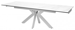 Стол BELLUNO 160 MARBLES KL-99 Белый мрамор матовый, итальянская керамика/ белый каркас, ®DISAUR в Режи - rezh.ok-mebel.com | фото 6
