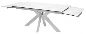 Стол BELLUNO 160 MARBLES KL-99 Белый мрамор матовый, итальянская керамика/ белый каркас, ®DISAUR в Режи - rezh.ok-mebel.com | фото 7