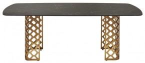 Стол CHIAVARI 220 KL-116 Черный мрамор матовый, итальянская керамика / бронзовый, ®DISAUR в Режи - rezh.ok-mebel.com | фото 8