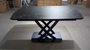 Стол FOGGIA 140 KL-116 Черный мрамор матовый, итальянская керамика/ черный каркас, ®DISAUR в Режи - rezh.ok-mebel.com | фото 2