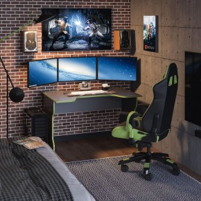 Стол компьютерный ВАРДИГ K1 120x82, антрацит/лайм в Режи - rezh.ok-mebel.com | фото 4
